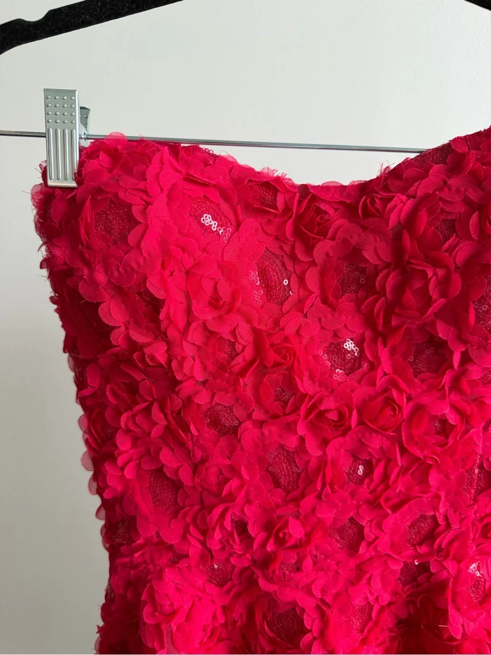 Vintage Y2K Bebe Hot Pink Floral Appliqué Corset Dress Size 8 - Picture 6 of 13